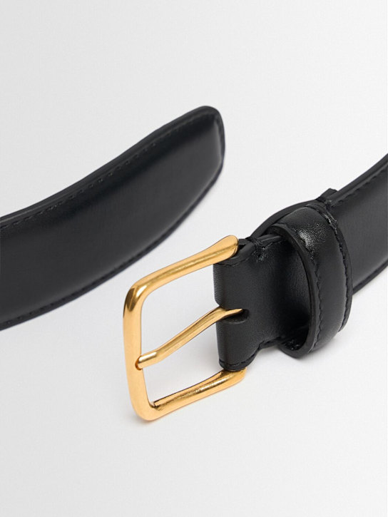 The Row: Maxi Classic leather belt - Black Ang - women_1 | Luisa Via Roma