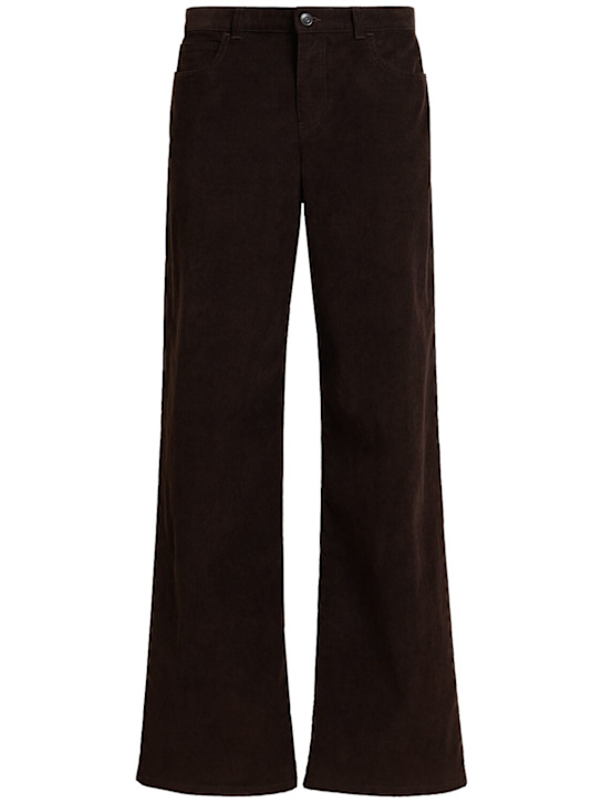 The Row: Eglitta wide leg courduroi cotton pants - Brown - women_0 | Luisa Via Roma