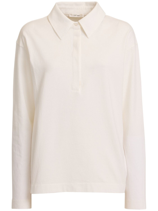 The Row: Chemise en coton Roddie - Blanc - women_0 | Luisa Via Roma