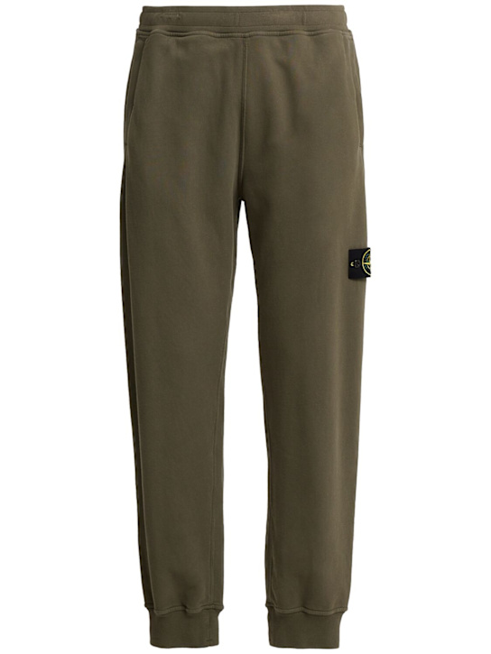 Stone Island: Brushed cotton sweatpants - men_0 | Luisa Via Roma