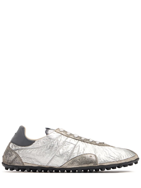 Maison Margiela: Sprinters nylon low top sneakers - Silver/White/Na - men_0 | Luisa Via Roma