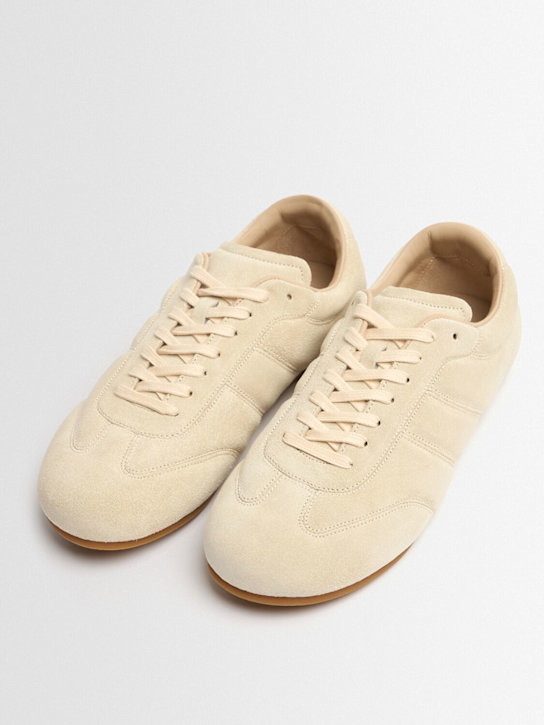 Lemaire: Soft leather lace-up sneakers - Light Clay - women_1 | Luisa Via Roma