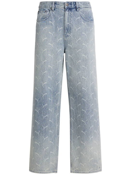 PUMA: A$AP Rocky laser monogram denim jeans - men_0 | Luisa Via Roma
