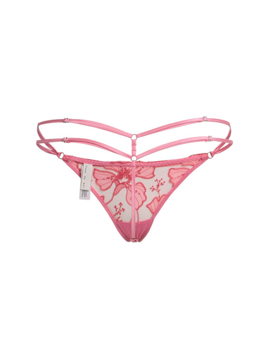 Fleur Du Mal: Harper embroidery G-string thong - women_1 | Luisa Via Roma