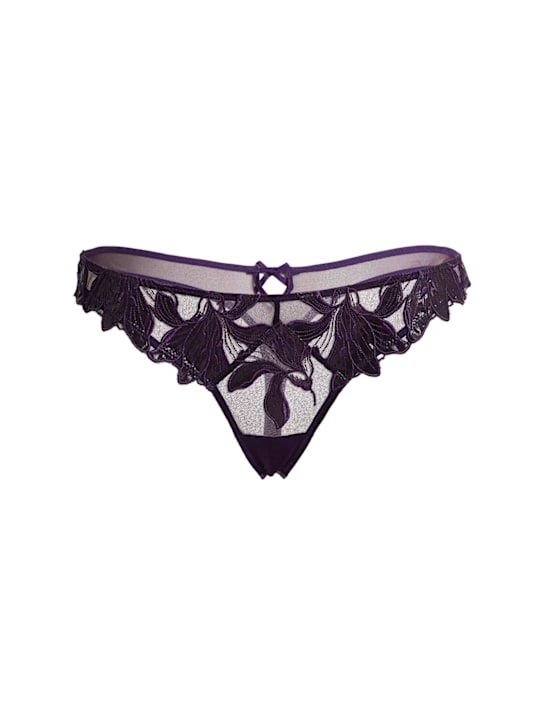 Fleur Du Mal: Lily embroidery hipster thong - women_0 | Luisa Via Roma