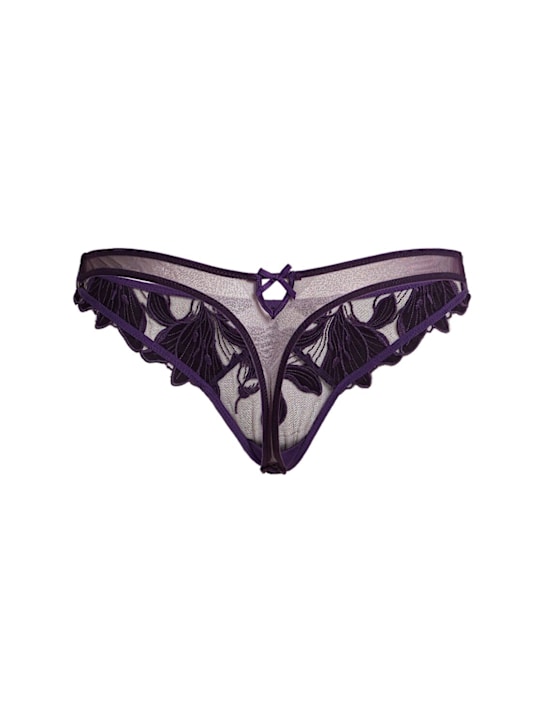Fleur Du Mal: Lily embroidery hipster thong - women_1 | Luisa Via Roma