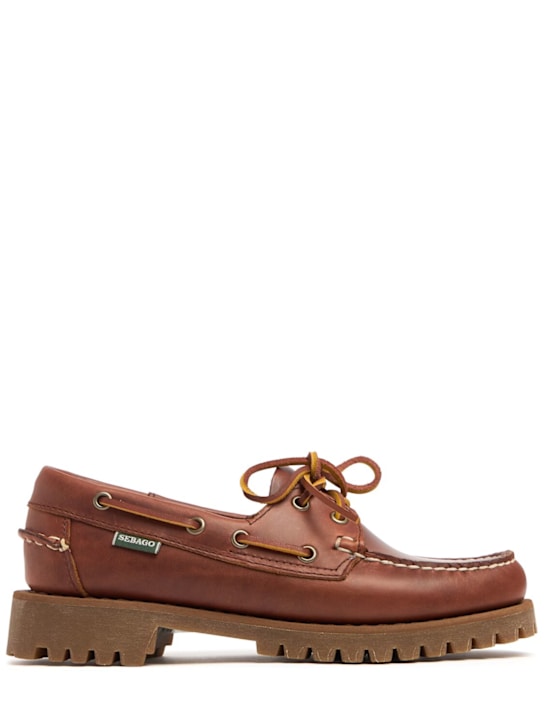 Sebago: 20mm Ranger leather lace-up loafers - Brown-gum - women_0 | Luisa Via Roma
