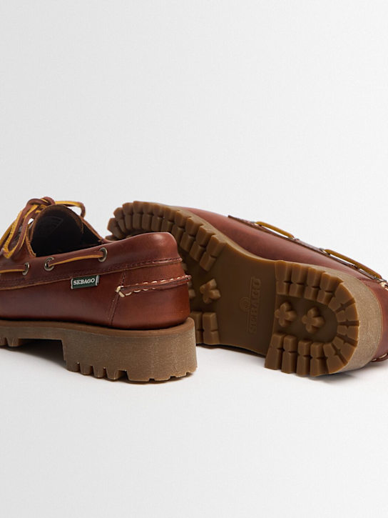 Sebago: 20mm Ranger leather lace-up loafers - Brown-gum - women_1 | Luisa Via Roma
