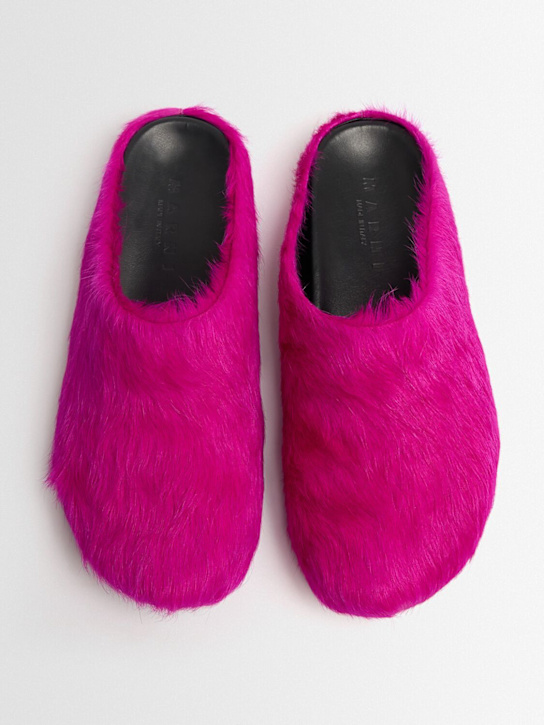 Marni: Pony skin loafers - Fuchsia - men_1 | Luisa Via Roma
