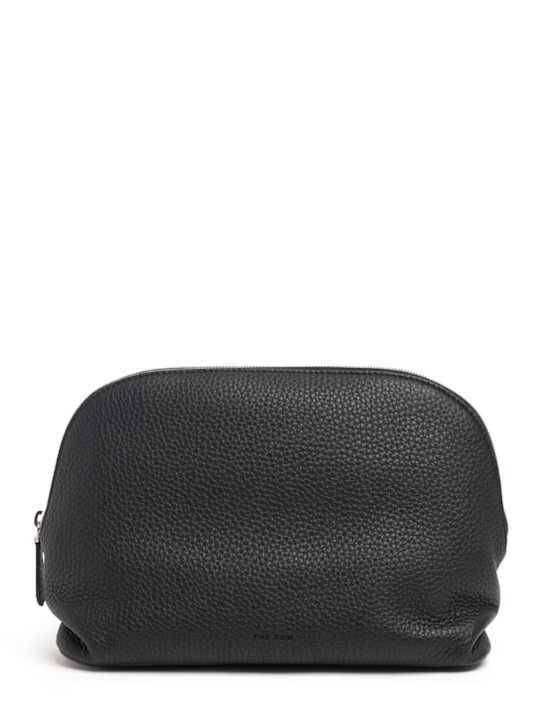 The Row: Agnes grain leather pouch - Black - women_0 | Luisa Via Roma