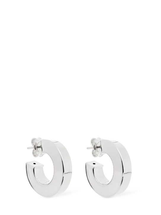 Annagreta: Small Marina hoop earrings - Silver - women_0 | Luisa Via Roma