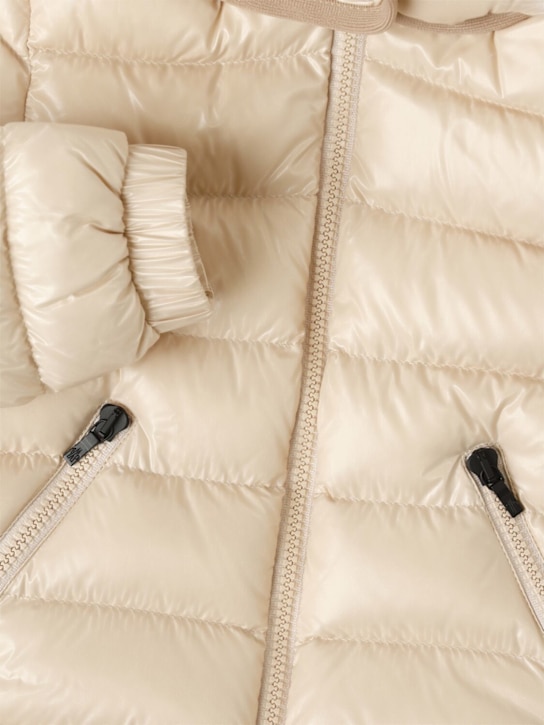 Moncler: Badyf nylon down jacket - ライトベージュ - kids-girls_1 | Luisa Via Roma