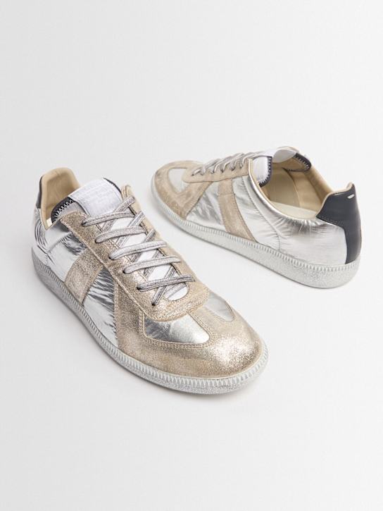 Maison Margiela: Replica metallic sneakers - men_1 | Luisa Via Roma