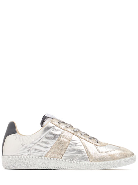 Maison Margiela: Replica metallic sneakers - men_0 | Luisa Via Roma