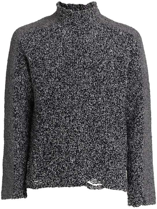 Diesel: K-erland wool blend knit sweater - Grey - men_0 | Luisa Via Roma
