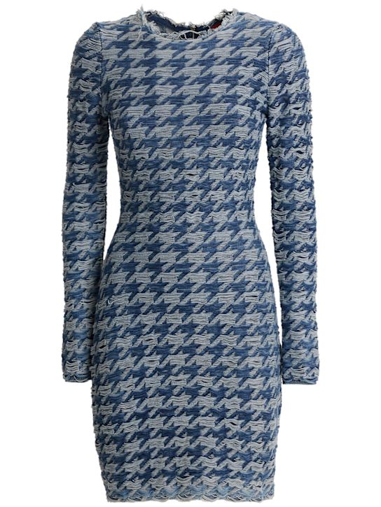 Diesel: Vestido corto de algodón con manga larga - women_0 | Luisa Via Roma