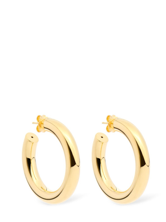 Annagreta: Medium Birgit hoop earrings - Gold - women_0 | Luisa Via Roma