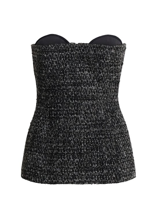 Diesel: Top senza spalline in maglia di misto poly T-Orset - Grigio/Multi - women_0 | Luisa Via Roma