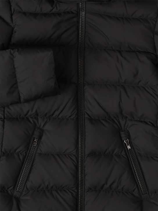 Moncler: Piumino lungo Abelle in nylon - Nero - kids-girls_1 | Luisa Via Roma
