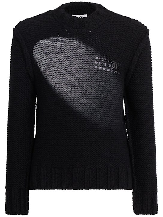 MM6 Maison Margiela: Wool crewneck sweater - men_0 | Luisa Via Roma