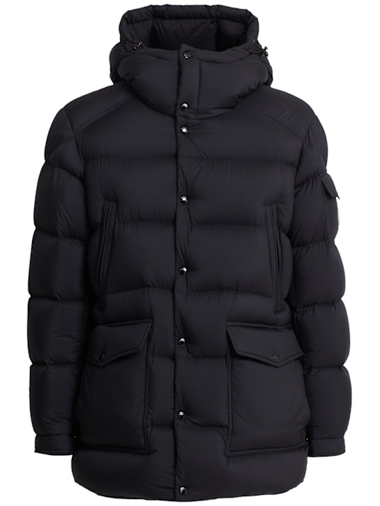 Moncler: Bretagne long nylon down jacket - Black - men_0 | Luisa Via Roma