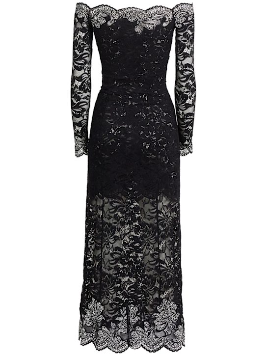 Rabanne: Off-the-shoulder long dress - ブラック - women_0 | Luisa Via Roma