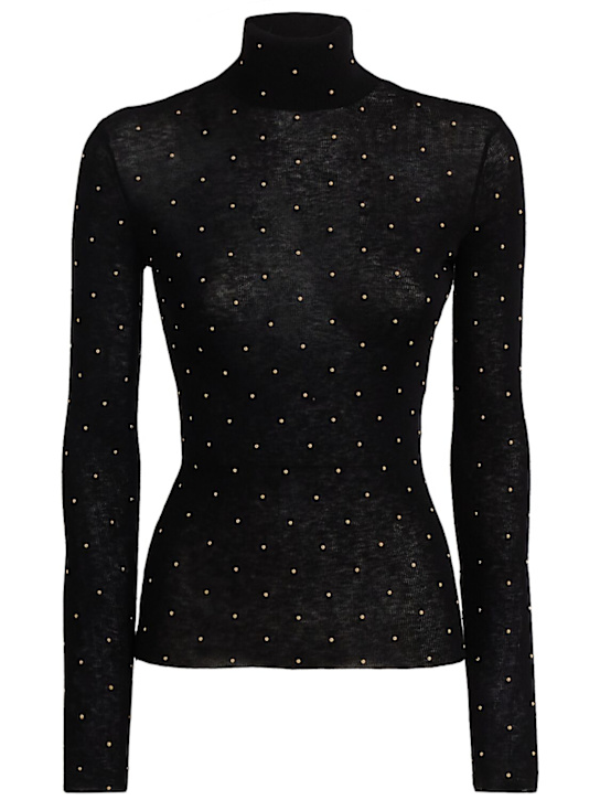 Rabanne: Embellished turtleneck top - women_0 | Luisa Via Roma