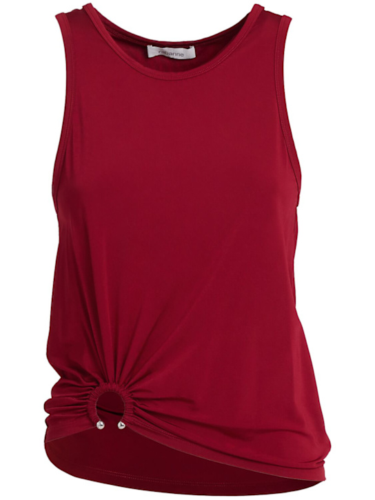 Rabanne: Viscose jersey tank top - レッド - women_0 | Luisa Via Roma