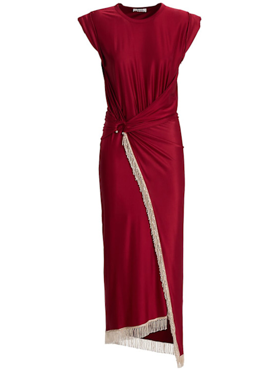 Rabanne: Viscose jersey midi dress - women_0 | Luisa Via Roma