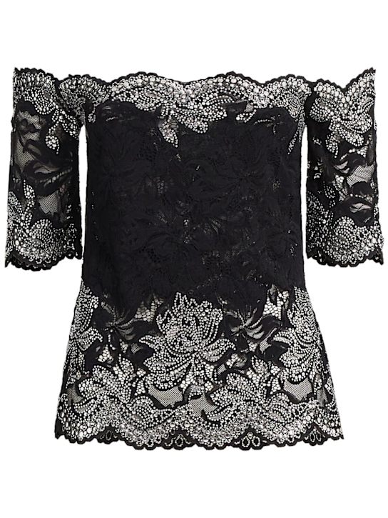 Rabanne: Off-the-shoulder top - ブラック - women_0 | Luisa Via Roma
