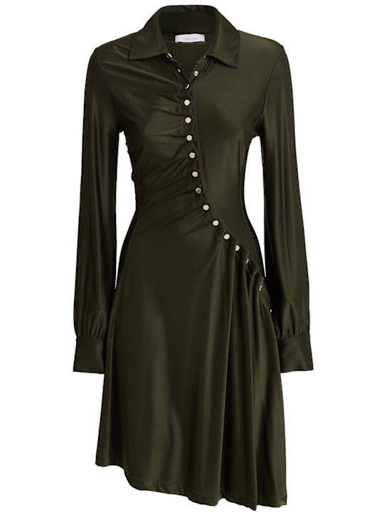 Rabanne: Long sleeve mini shirt dress w/buttons - women_0 | Luisa Via Roma