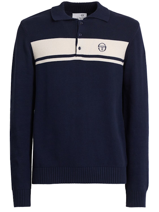 Sergio Tacchini: Damarindo l/s cotton knit polo - men_0 | Luisa Via Roma