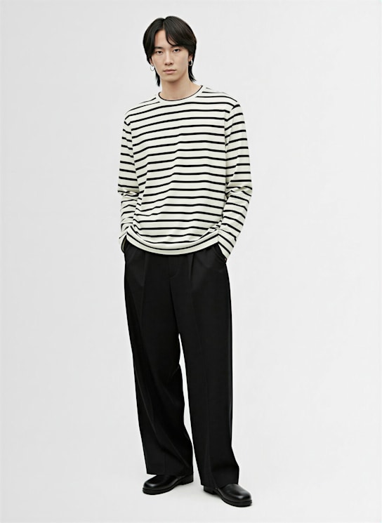 Jil Sander: Ribbed cotton jersey t-shirt - men_1 | Luisa Via Roma