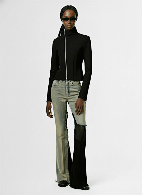 Rick Owens: Gary stretch wool zipped jacket - Black - women_1 | Luisa Via Roma