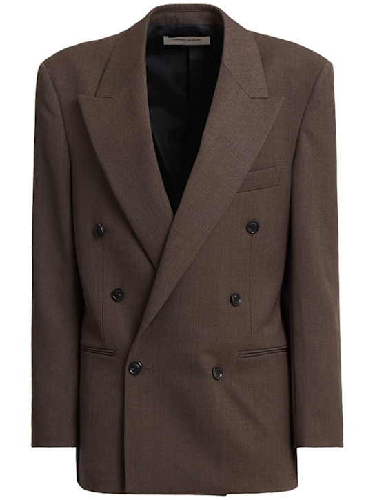 Tonywack: Blazer à double boutonnage en laine mélangée - women_0 | Luisa Via Roma