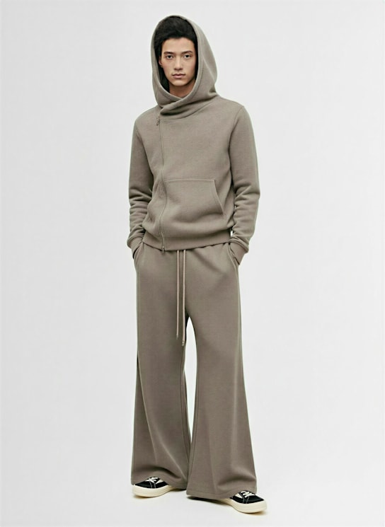 Rick Owens DRKSHDW: Geth belas cotton mélange pants - Heather Grey - men_1 | Luisa Via Roma