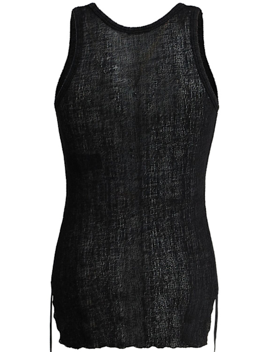 Ann Demeulemeester: Boris wrinkled crop tank top - men_1 | Luisa Via Roma