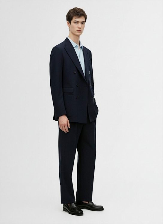 Lc23: Double breast wool blazer - Navy - men_1 | Luisa Via Roma