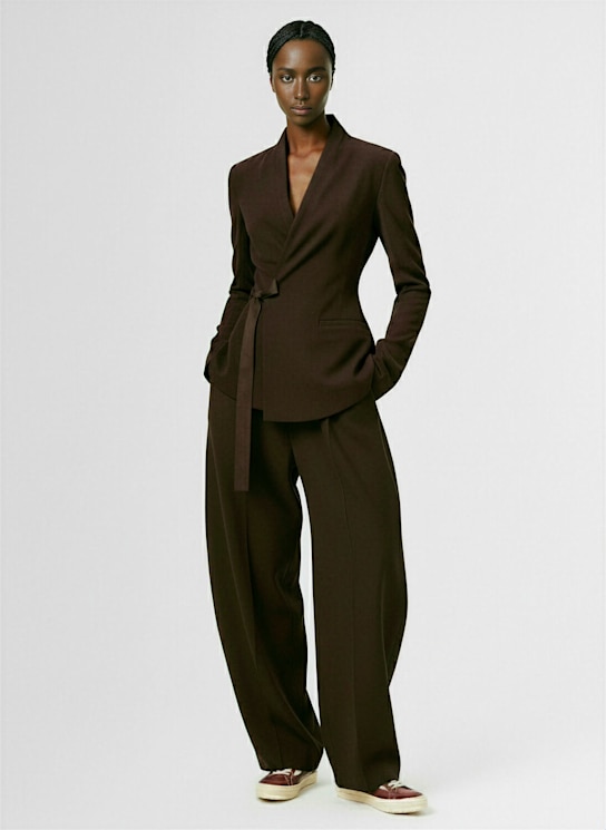 Rick Owens: Hollywood wool sable jacket - Taupe - women_1 | Luisa Via Roma