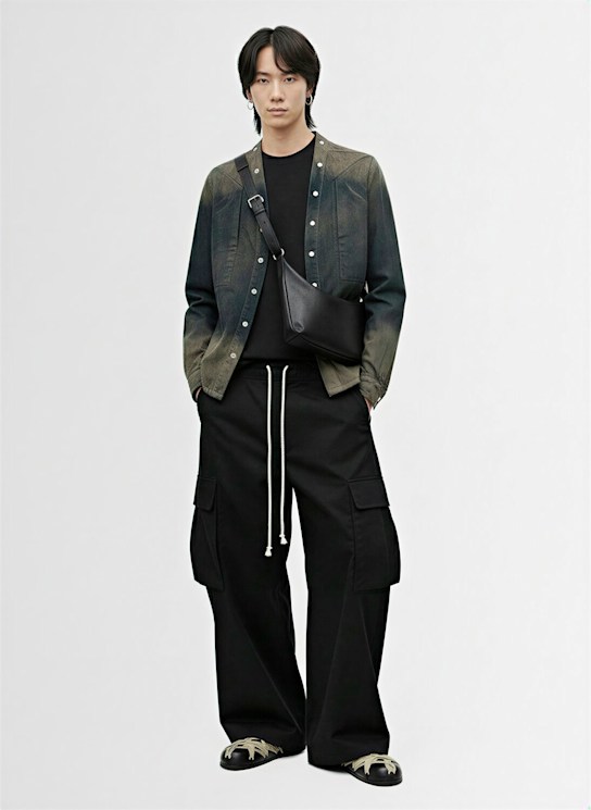 Rick Owens: Larry fogpocket cotton denim shirt - men_1 | Luisa Via Roma