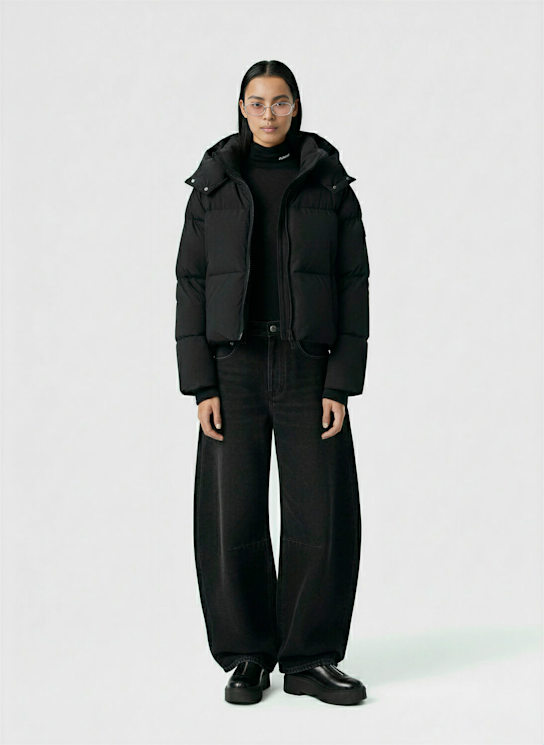 Moose Knuckles: Misti down jacket w/shearling - Black - women_1 | Luisa Via Roma