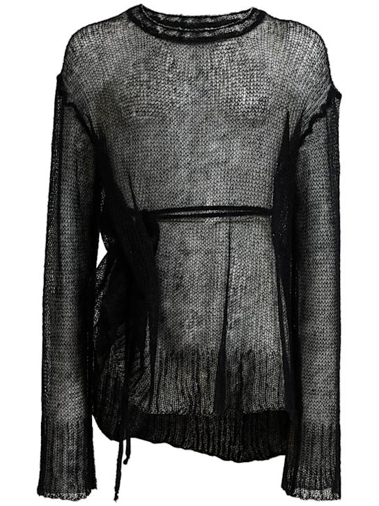 Ann Demeulemeester: Kent open-neck high comfort sweater - men_0 | Luisa Via Roma