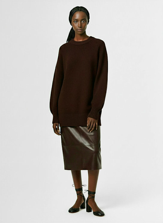 Lemaire: Wool sweater w/ slits - Purple - women_1 | Luisa Via Roma