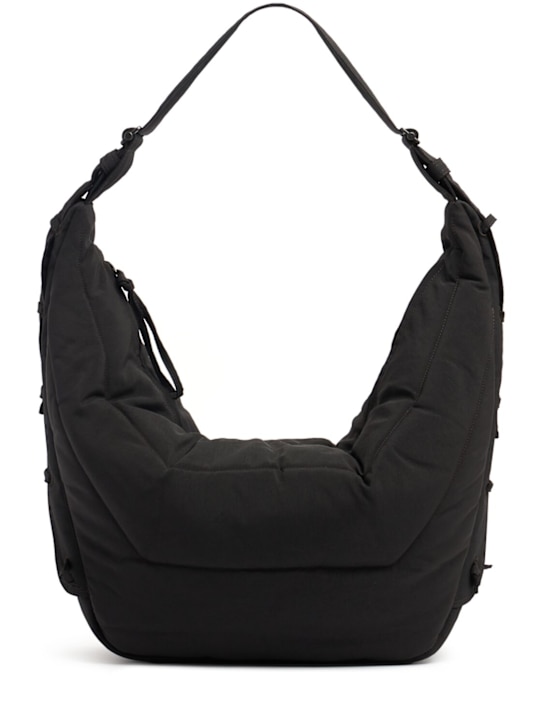 Lemaire: Large Soft Game nylon bag - ダークチョコレート - women_0 | Luisa Via Roma