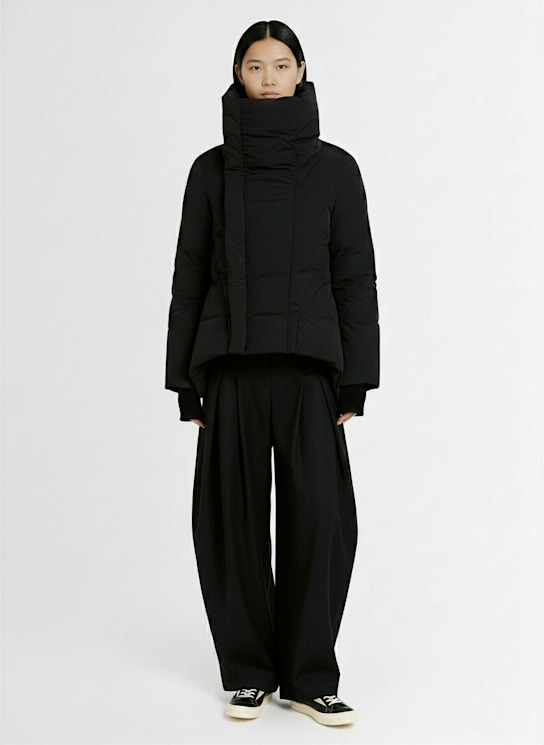 Rick Owens: Naska high neck matte nylon down jacket - Black - women_1 | Luisa Via Roma