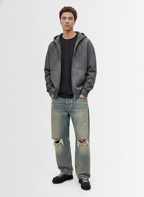 Lc23: Hooded poly sweatshirt - Dark Grey - men_1 | Luisa Via Roma