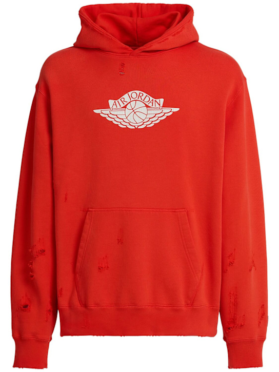 Jordan: Rare Air cotton hoodie - Chile Red - men_0 | Luisa Via Roma