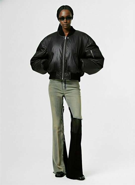 Rick Owens: Cal down bomber jacket - Black - women_1 | Luisa Via Roma