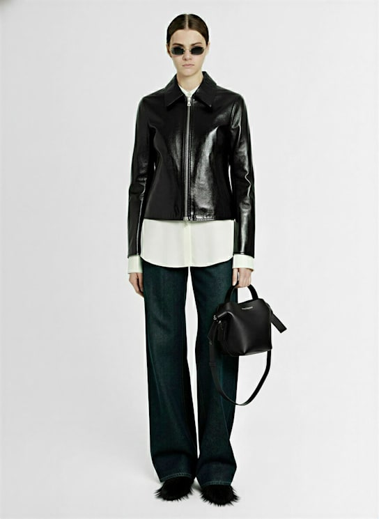 Our Legacy: Leather zip-up jacket - Black - women_1 | Luisa Via Roma