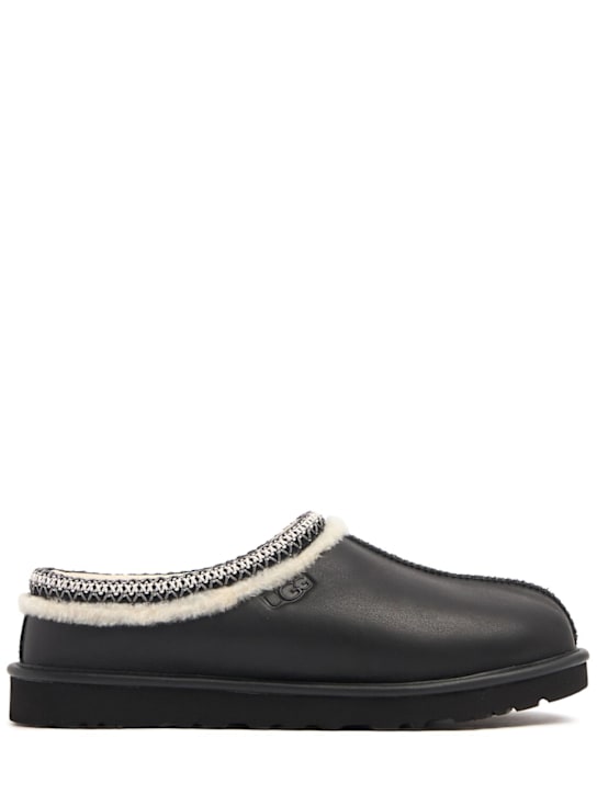 Ugg: Tasman noir leather loafers - Black - men_0 | Luisa Via Roma